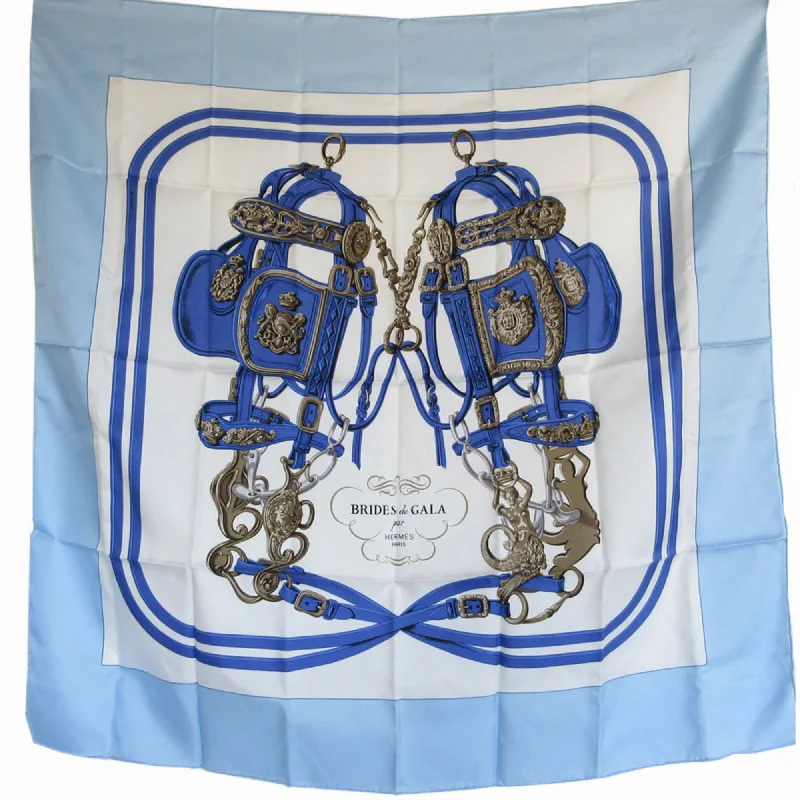 Hermes blue  Silk Scarf (Pre-Owned)