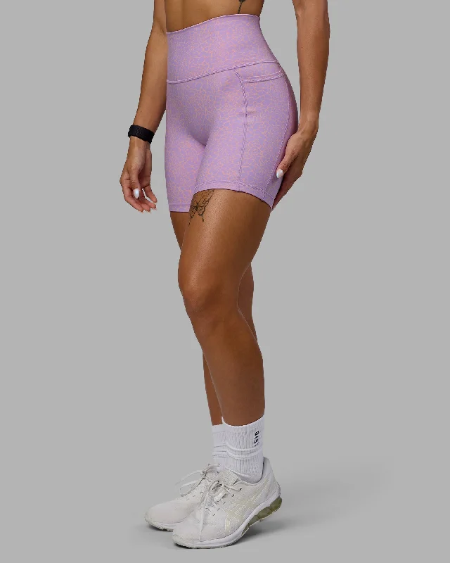 Fusion Mid-Length Shorts with Pockets - Pale Lilac Vitality Print