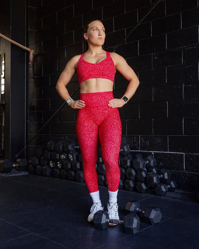 Fusion 7/8 Length Leggings with Pockets - Red Vitality