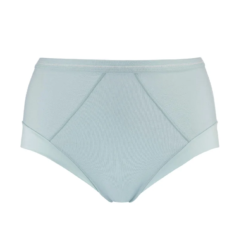 Opal Blue - High Waisted Silk & Organic Cotton Full Brief