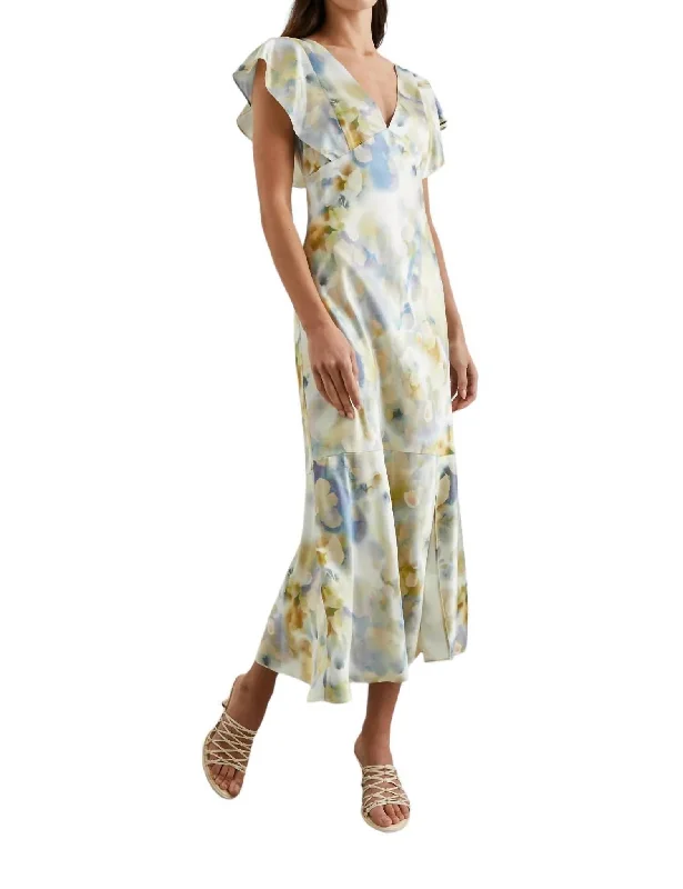 Dina Midi Dress In Diffused Blossom