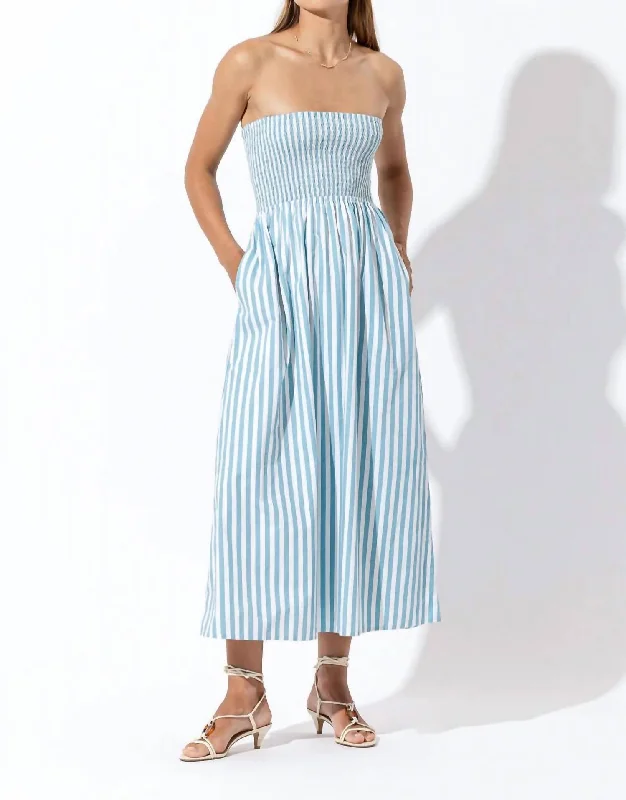 Dion Poplin Midi Dress In Arctic