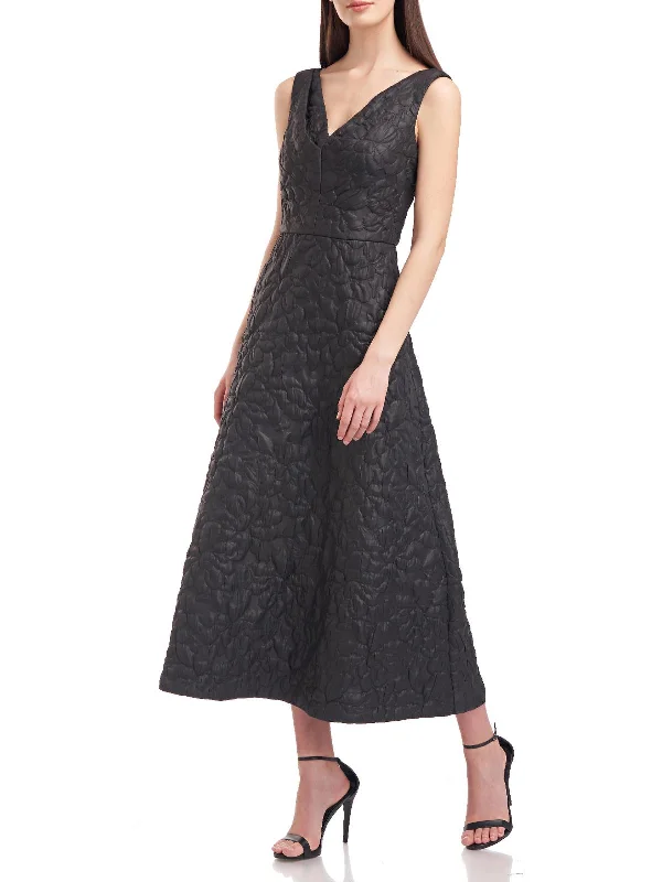 Sloane Womens Textured Long Midi Dress