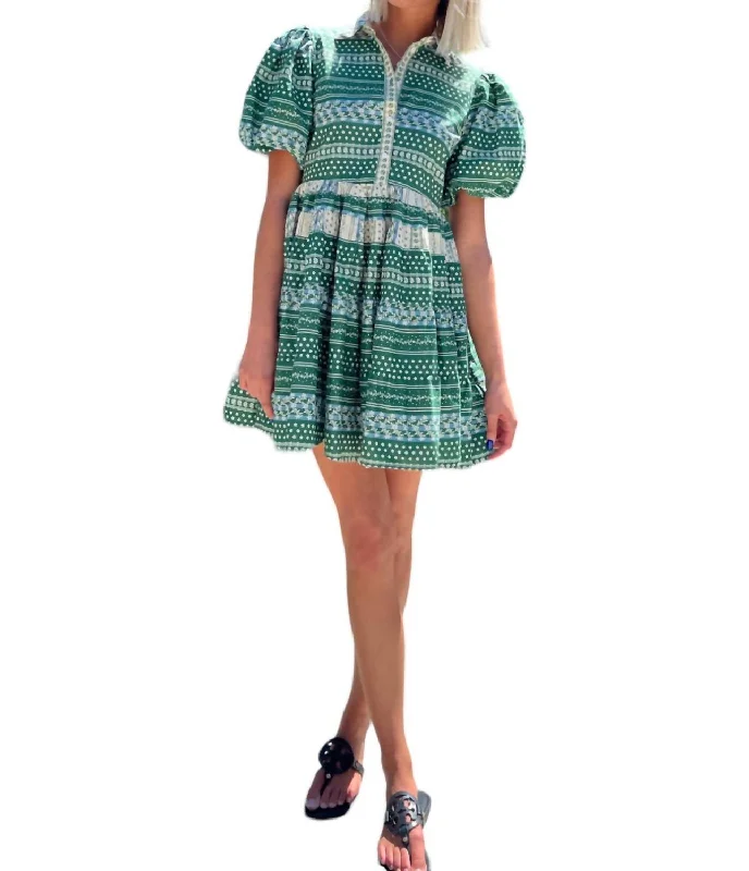 Augusta Mini Dress In Green