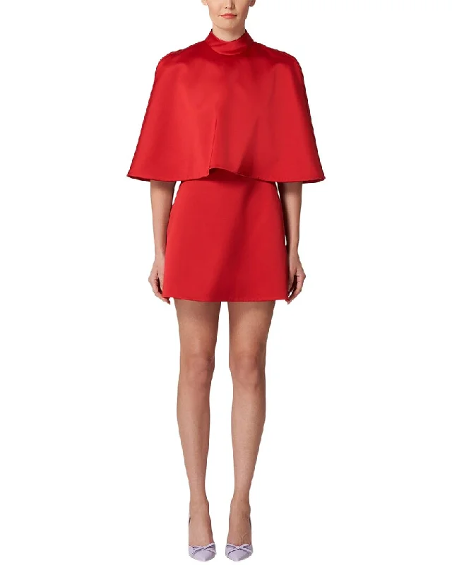 Carolina Herrera High Neck Tiered Mini Dress