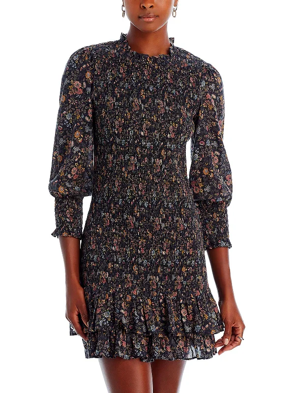 Farha Womens Floral Mini Sheath Dress