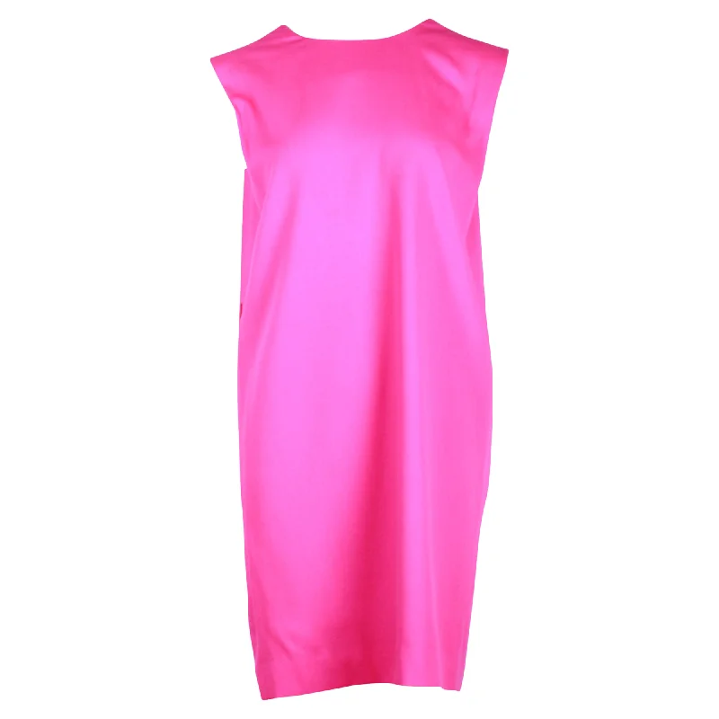 Saint Laurent Sleeveless Tunic Mini Dress in Pink Polyester