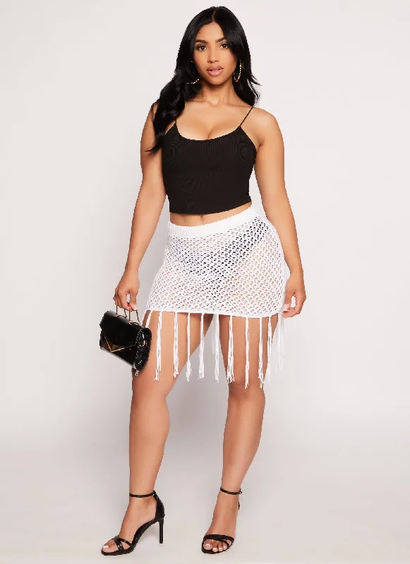 Crochet Fringe Mini Skirt