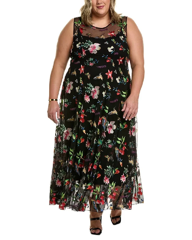 Johnny Was Plus Emilda Mesh Maxi Dress