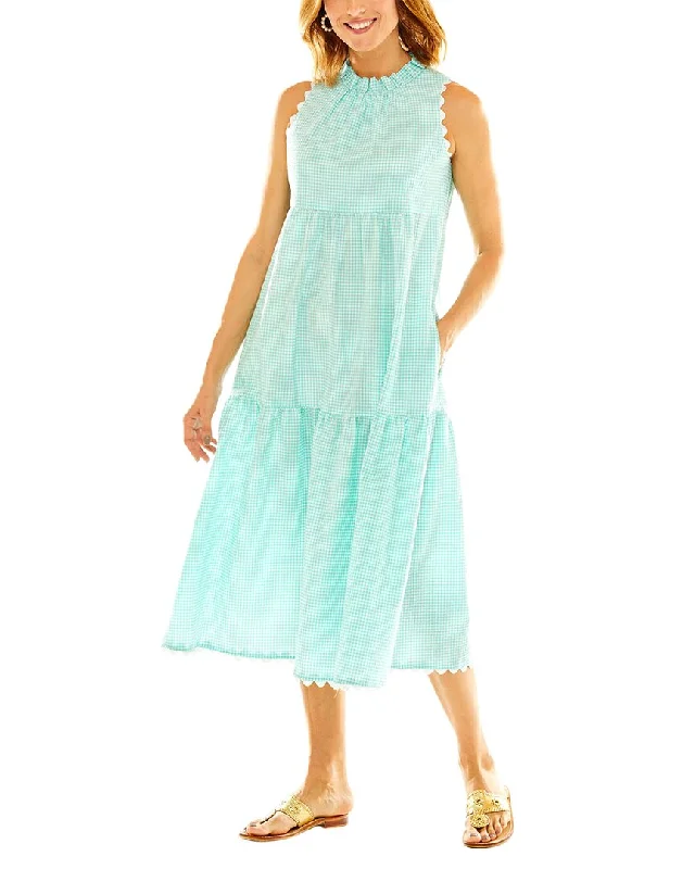 Sara Campbell Maxi Seersucker Tiered Dress