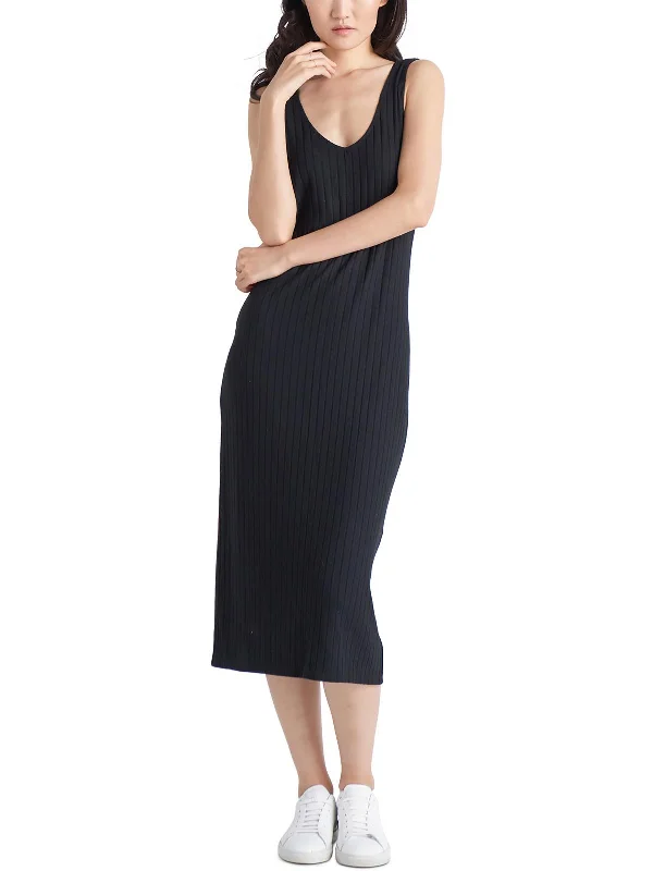 Womens Shadow Stripe Long Maxi Dress