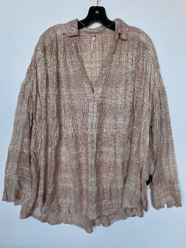 Top Long Sleeve By Free People In Beige, Size: L