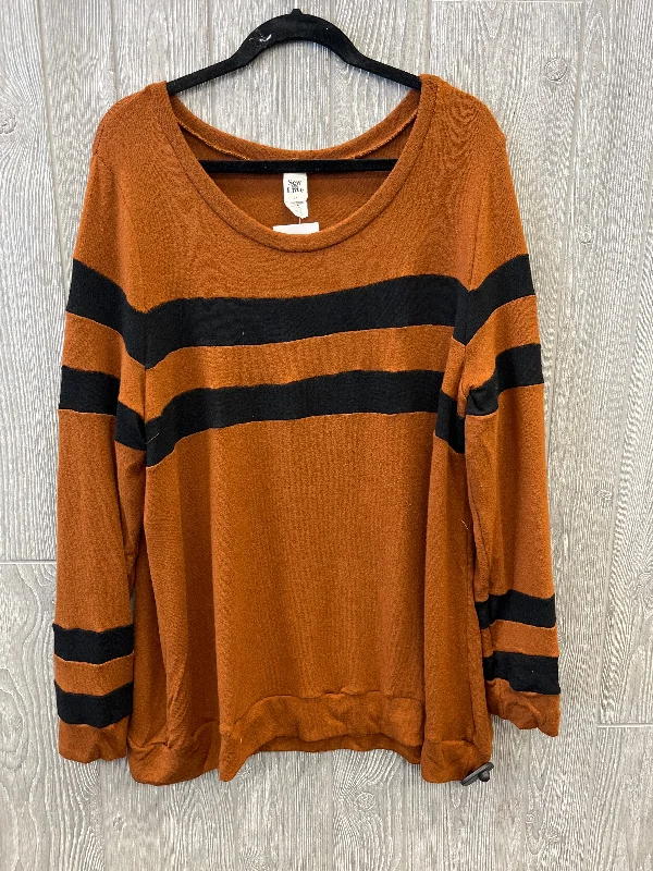 Top Long Sleeve By Sew In Love In Brown, Size: 2x