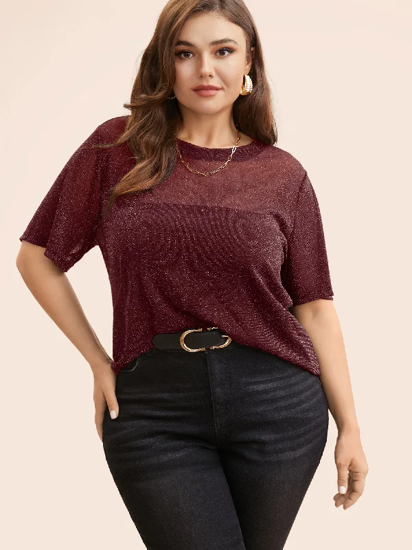 Round Neck Luxe Mesh T-shirt