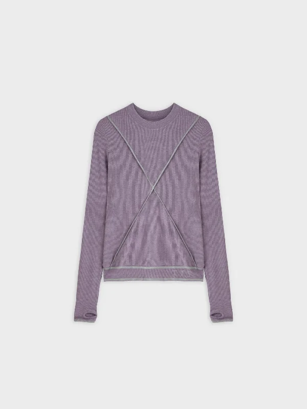 X BANDED SHIRT-LILAC/GREY