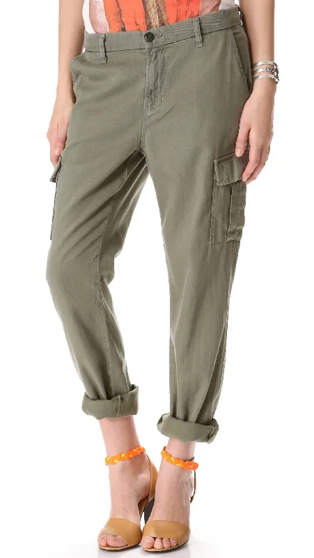 Croft Easy Cargo Pant In Olive Green