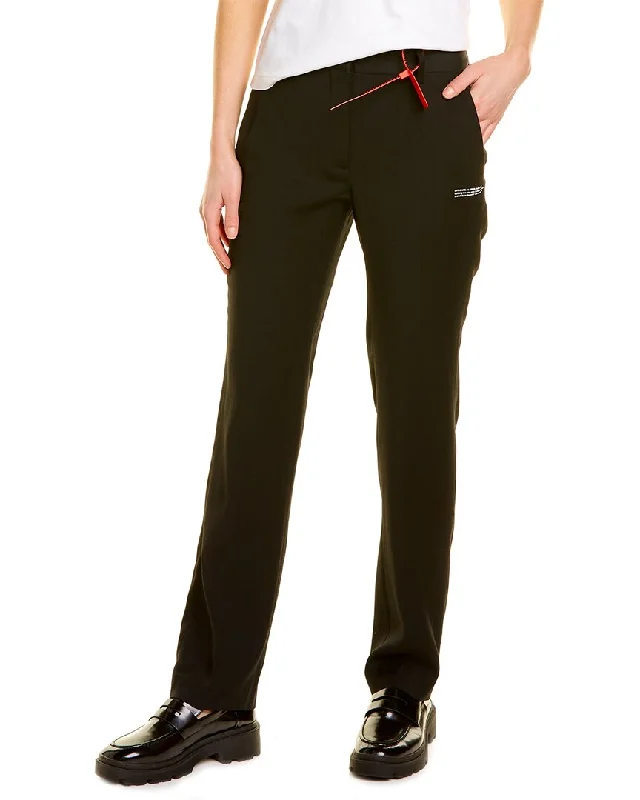 Off-White High-Waist Tailored Wool-Blend Pant