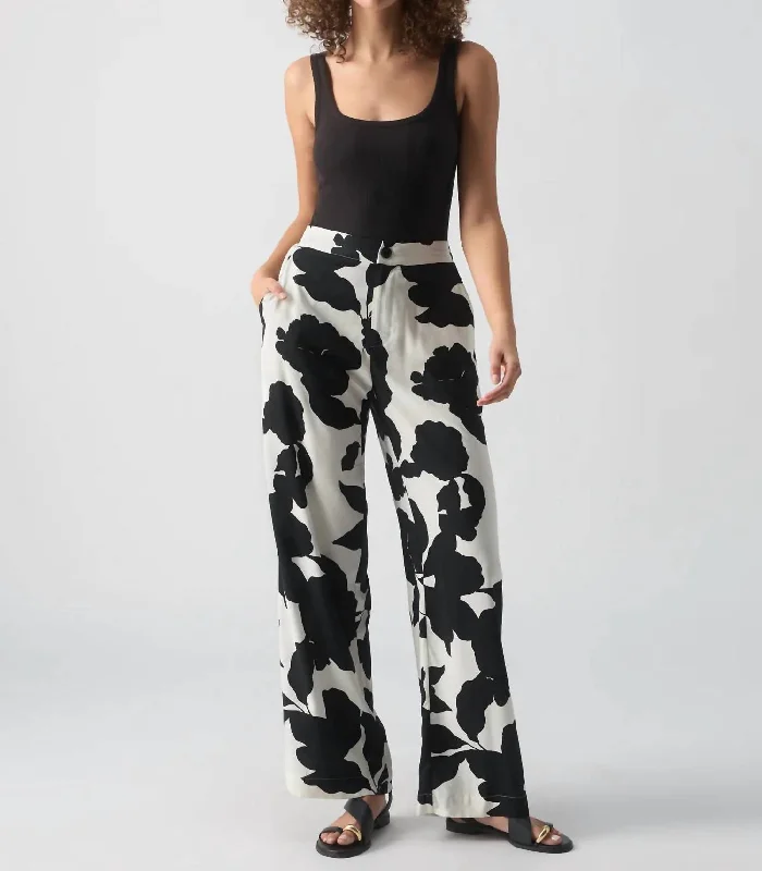 The Spring Shadow Floral Trouser In White