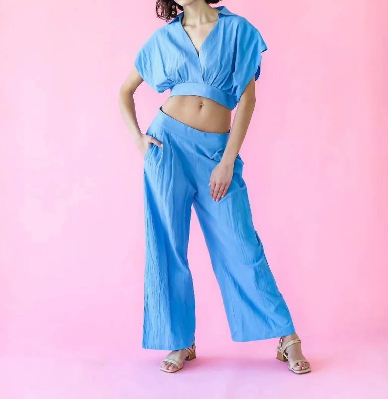 Wide Leg Pants In Blue