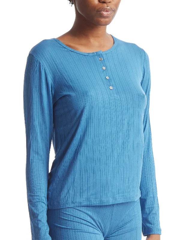 MellowLuxe™ Long Sleeve Top Storm Cloud Blue Sale