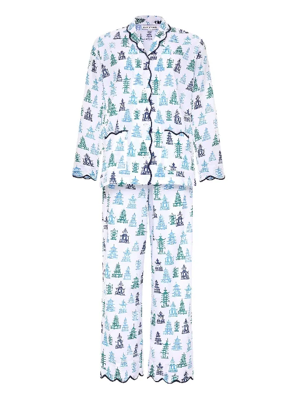 Blue/Green Pagoda Pajamas