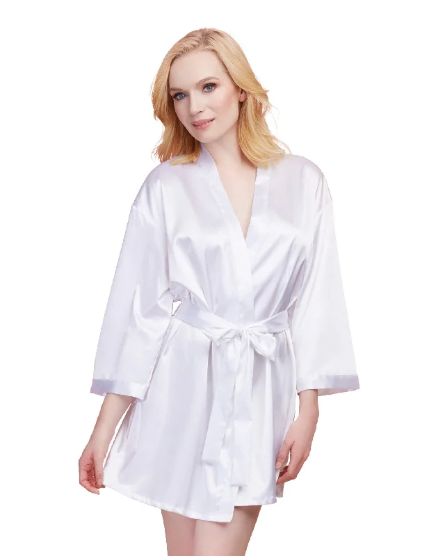 Satin Charmeuse Bride Robe with Adjustable Front Tie Closure